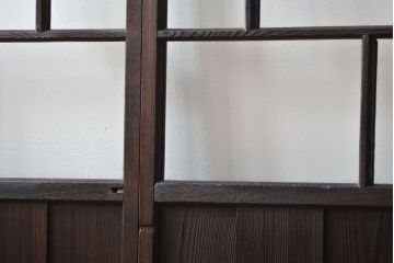 大正ロマン クリアガラス引き戸 2枚セット(パーテーション、ガラス戸、パネル、スクリーン)