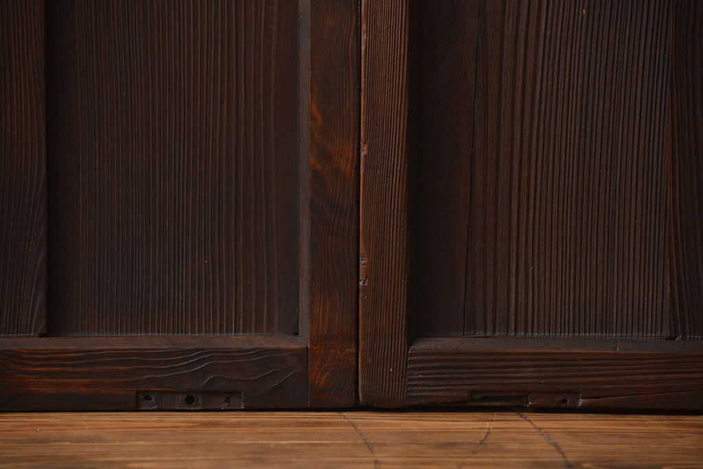 大正ロマン クリアガラス引き戸 2枚セット(パーテーション、ガラス戸、パネル、スクリーン)