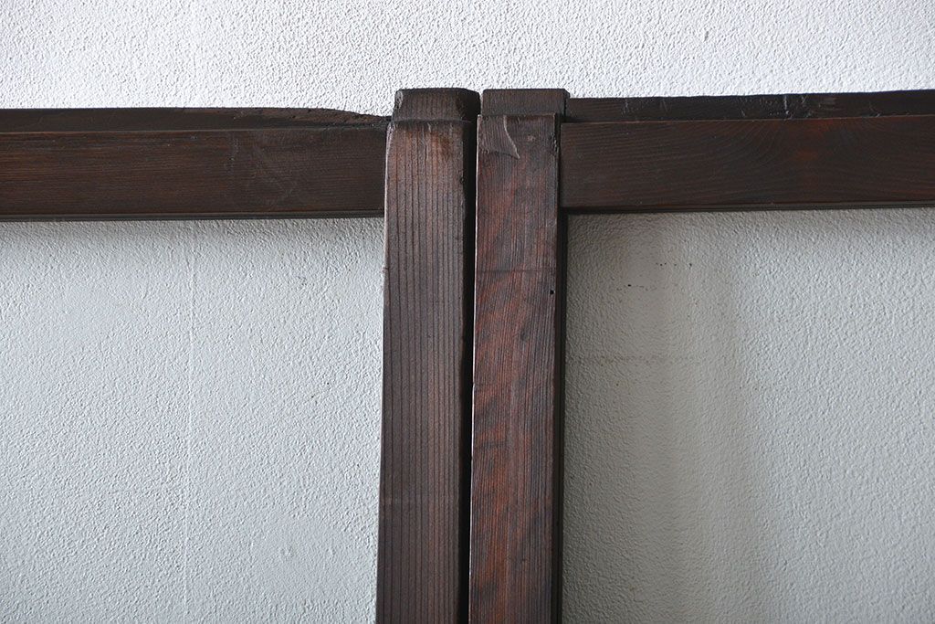 大正ロマン クリアガラス引き戸 2枚セット(パーテーション、ガラス戸、パネル、スクリーン)