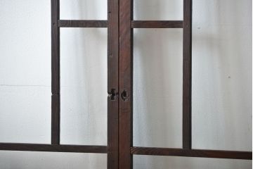 大正ロマン クリアガラス引き戸 2枚セット(パーテーション、ガラス戸、パネル、スクリーン)