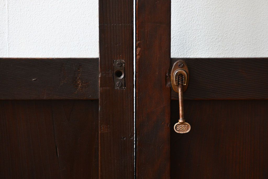 大正ロマン クリアガラス引き戸 2枚セット(パーテーション、ガラス戸、パネル、スクリーン)