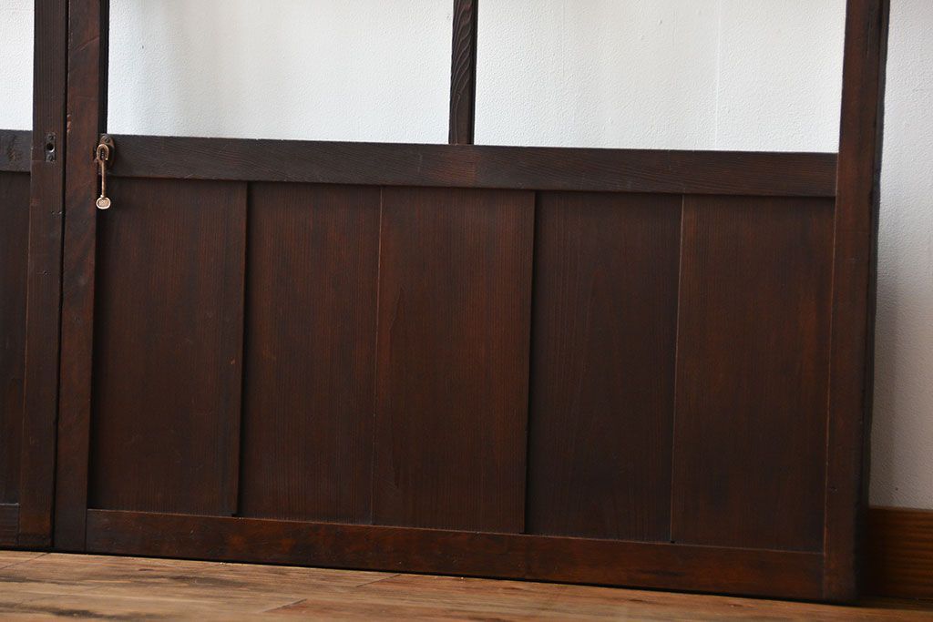 大正ロマン クリアガラス引き戸 2枚セット(パーテーション、ガラス戸、パネル、スクリーン)