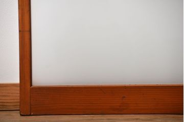  アンティーク 古い木のすりガラス戸 2枚セット(引き戸)