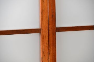  アンティーク 古い木のすりガラス戸 2枚セット(引き戸)