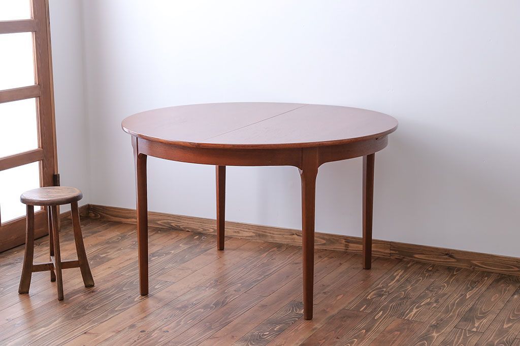 北欧家具　チーク材エクステンションテーブル(2)
