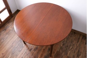 北欧家具　チーク材エクステンションテーブル(2)