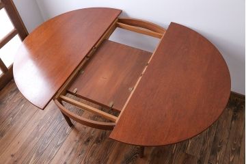 北欧家具　チーク材エクステンションテーブル(2)