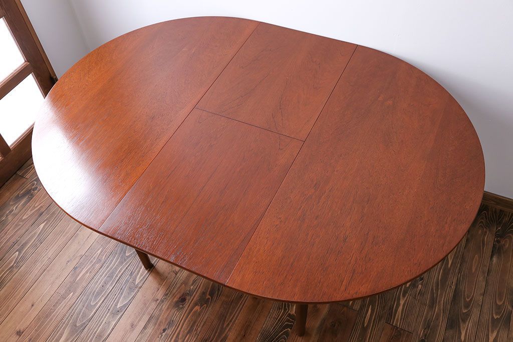 北欧家具　チーク材エクステンションテーブル(2)