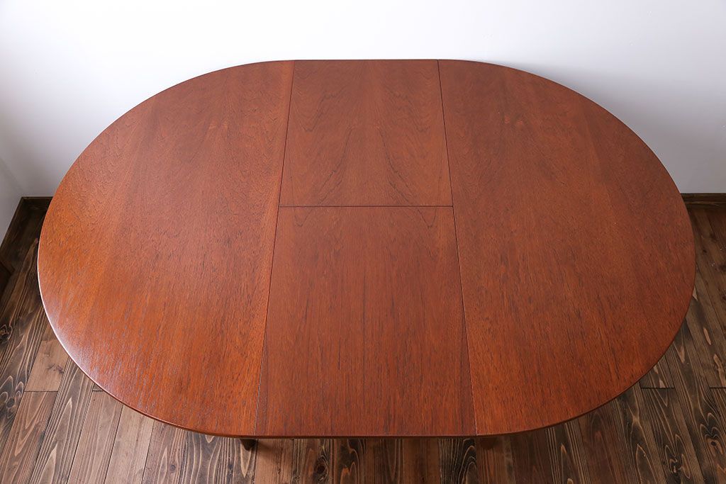 北欧家具　チーク材エクステンションテーブル(2)