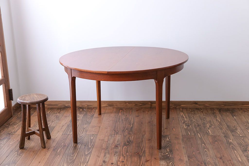 北欧家具　チーク材エクステンションテーブル(2)