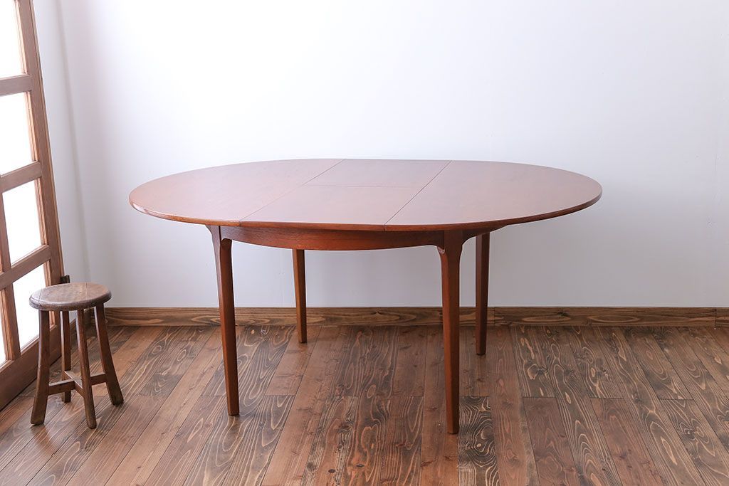 北欧家具　チーク材エクステンションテーブル(2)