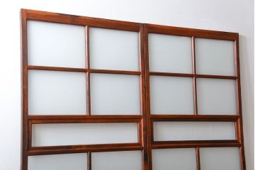 古民具・骨董 古風な室内用引き戸 2枚セット(ガラス戸・古民家・建具)