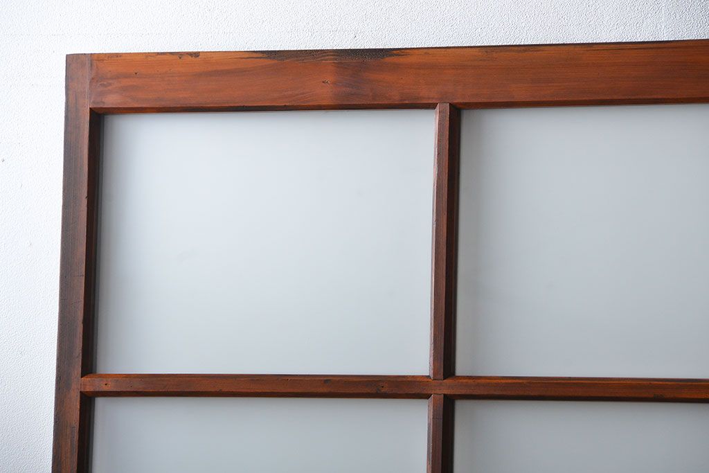 古民具・骨董 古風な室内用引き戸 2枚セット(ガラス戸・古民家・建具)