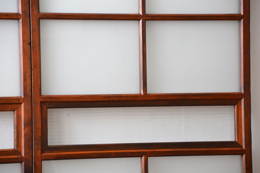 古民具・骨董 古風な室内用引き戸 2枚セット(ガラス戸・古民家・建具)