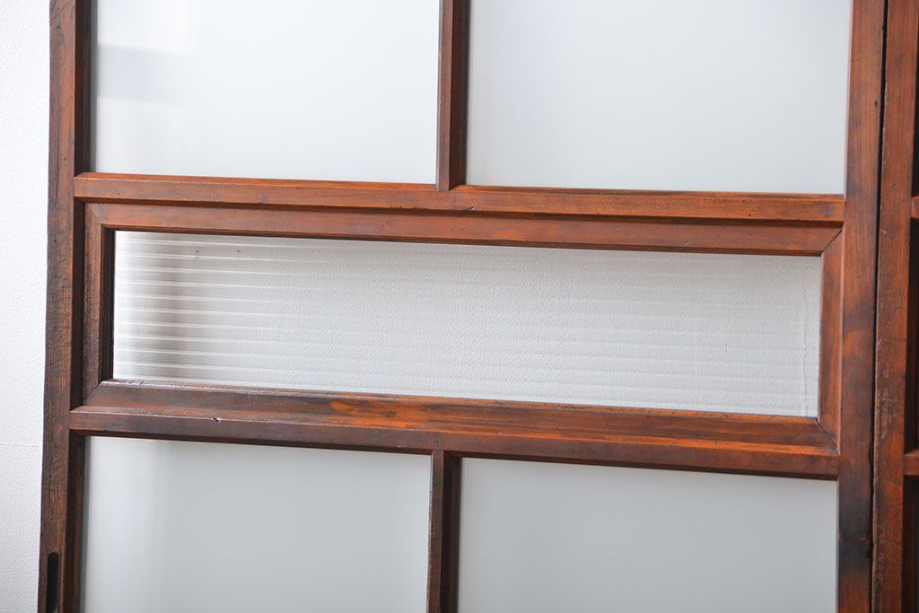 古民具・骨董 古風な室内用引き戸 2枚セット(ガラス戸・古民家・建具)