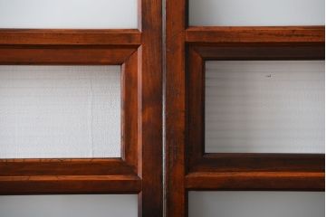 古民具・骨董 古風な室内用引き戸 2枚セット(ガラス戸・古民家・建具)