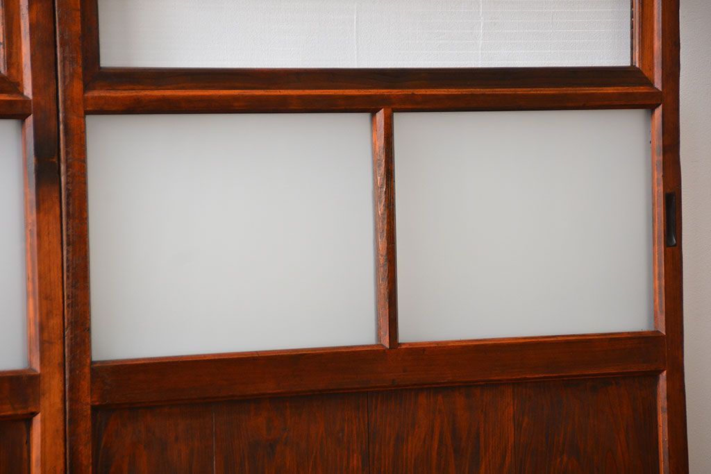 古民具・骨董 古風な室内用引き戸 2枚セット(ガラス戸・古民家・建具)