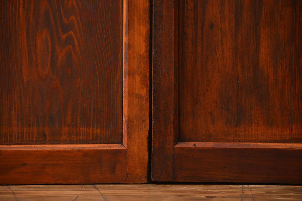 古民具・骨董 古風な室内用引き戸 2枚セット(ガラス戸・古民家・建具)