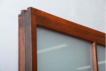 古民具・骨董 古風な室内用引き戸 2枚セット(ガラス戸・古民家・建具)