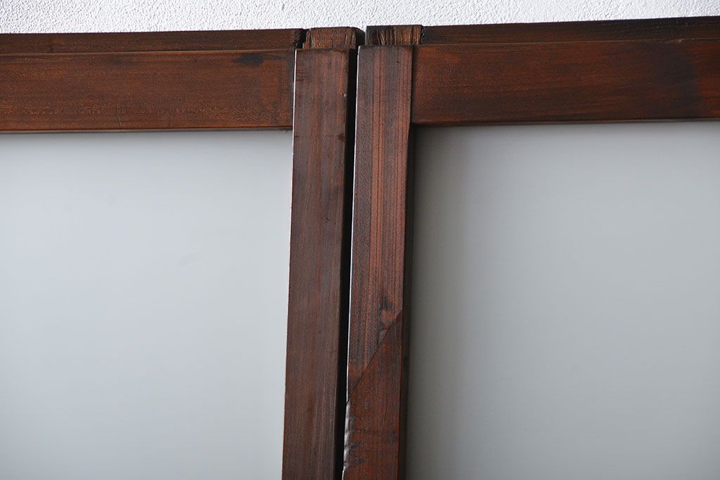 古民具・骨董 古風な室内用引き戸 2枚セット(ガラス戸・古民家・建具)