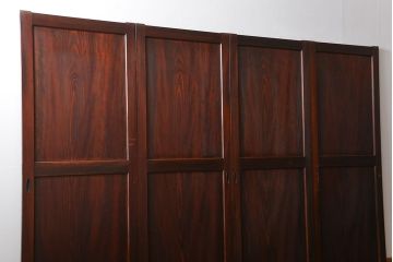 古民具・骨董 太い框組の上質な杉材一枚板 幅せま帯戸 4枚セット(板戸、和風建具)