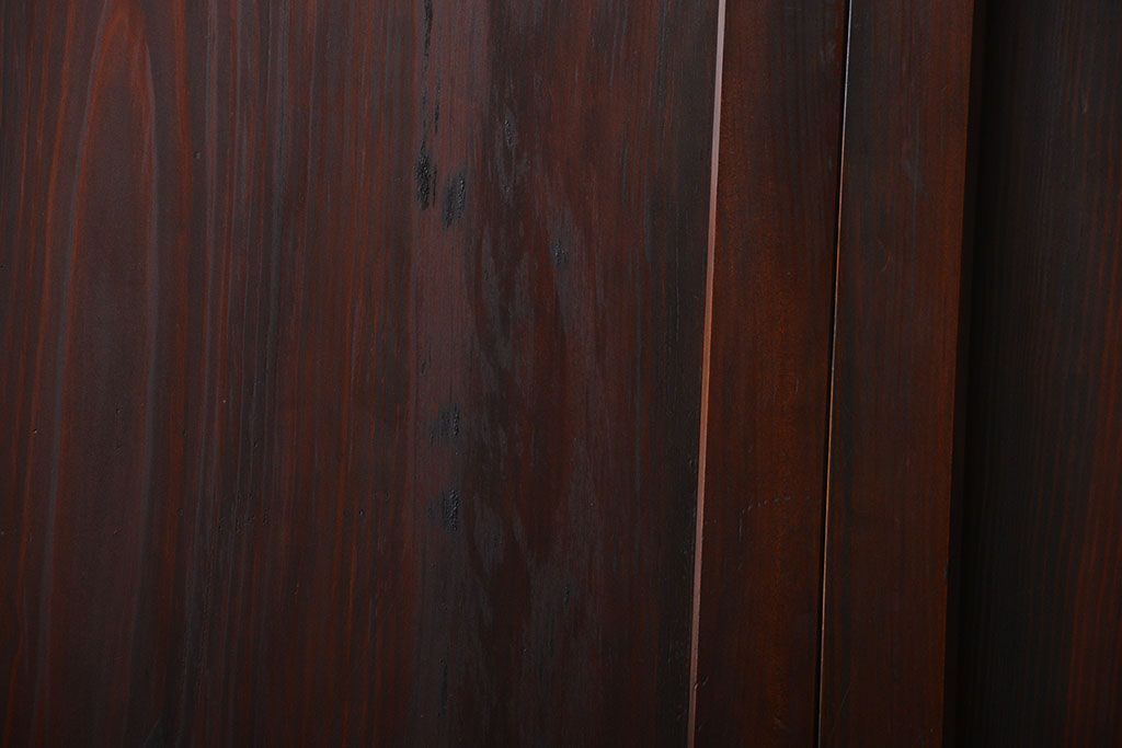 古民具・骨董 太い框組の上質な杉材一枚板 幅せま帯戸 4枚セット(板戸、和風建具)