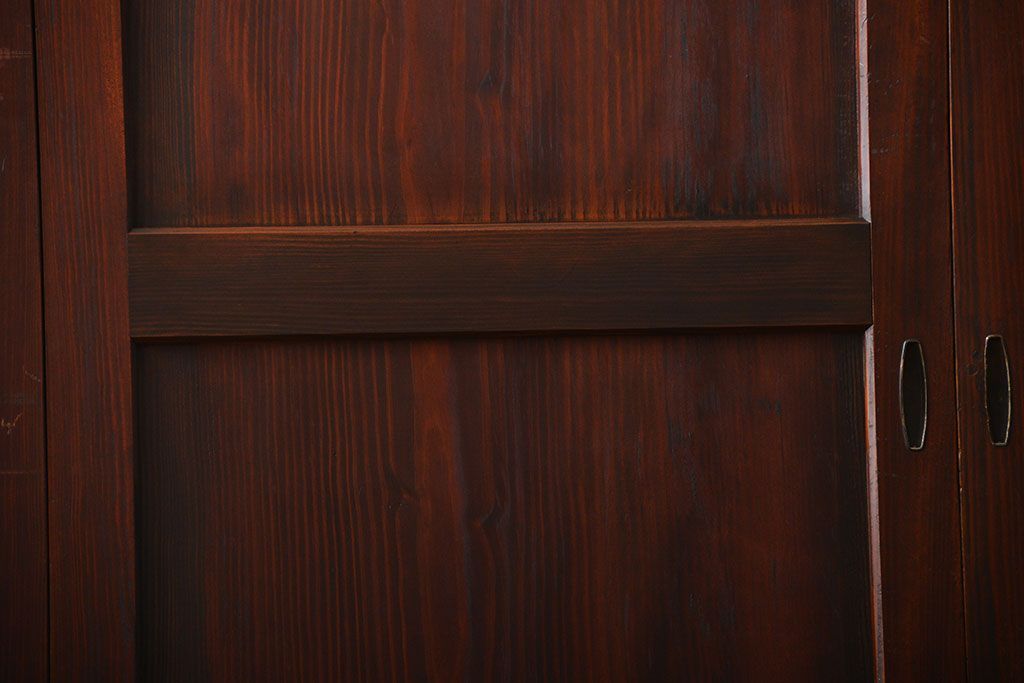 古民具・骨董 太い框組の上質な杉材一枚板 幅せま帯戸 4枚セット(板戸、和風建具)