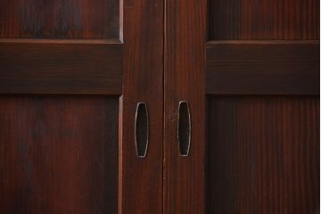 古民具・骨董 太い框組の上質な杉材一枚板 幅せま帯戸 4枚セット(板戸、和風建具)