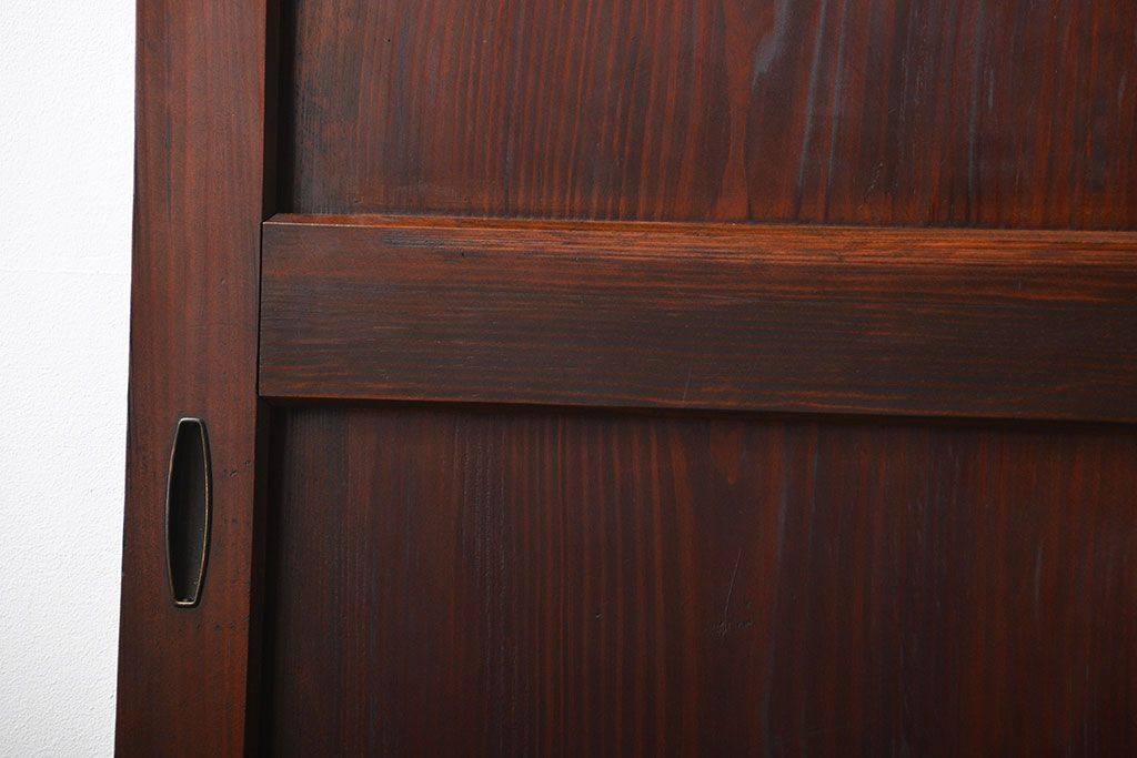 古民具・骨董 太い框組の上質な杉材一枚板 幅せま帯戸 4枚セット(板戸、和風建具)