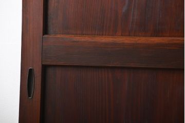 古民具・骨董 太い框組の上質な杉材一枚板 幅せま帯戸 4枚セット(板戸、和風建具)