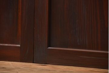 古民具・骨董 太い框組の上質な杉材一枚板 幅せま帯戸 4枚セット(板戸、和風建具)