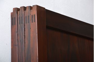 古民具・骨董 太い框組の上質な杉材一枚板 幅せま帯戸 4枚セット(板戸、和風建具)