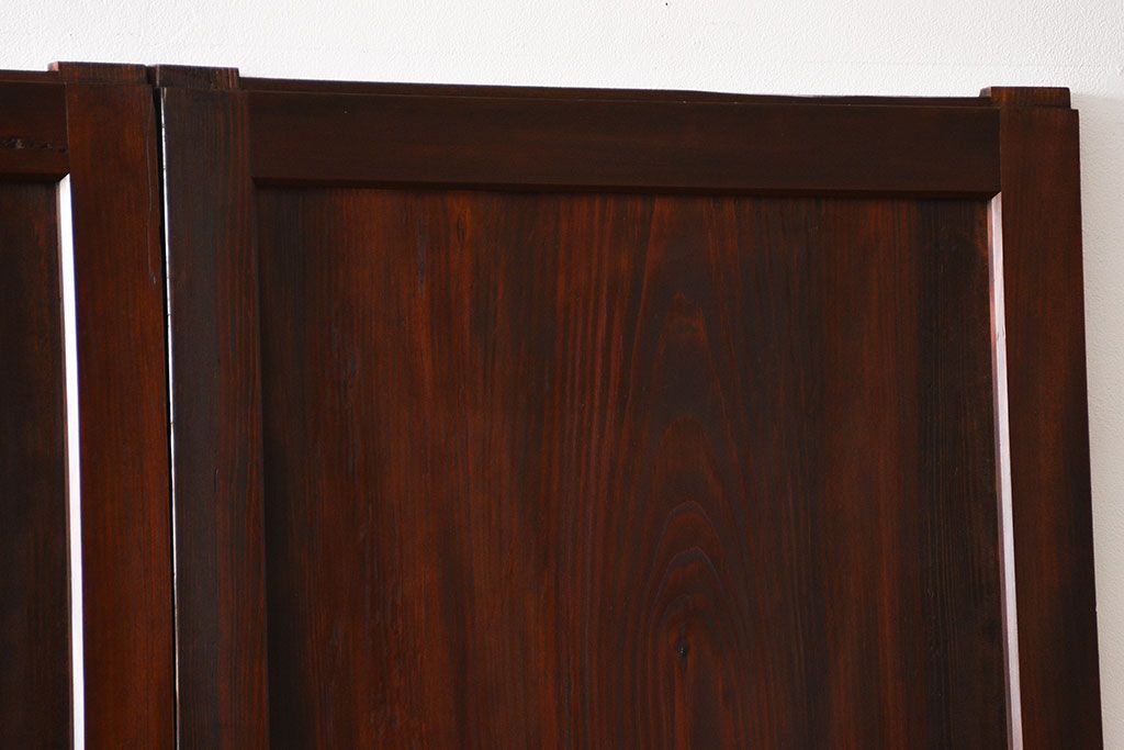 古民具・骨董 太い框組の上質な杉材一枚板 幅せま帯戸 4枚セット(板戸、和風建具)