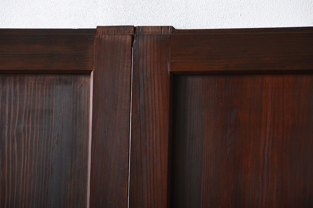 古民具・骨董 太い框組の上質な杉材一枚板 幅せま帯戸 4枚セット(板戸、和風建具)