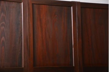 古民具・骨董 太い框組の上質な杉材一枚板 幅せま帯戸 4枚セット(板戸、和風建具)