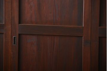 古民具・骨董 太い框組の上質な杉材一枚板 幅せま帯戸 4枚セット(板戸、和風建具)