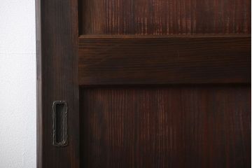 古民具・骨董 太い框組の上質な杉材一枚板 幅せま帯戸 4枚セット(板戸、和風建具)