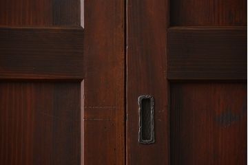 古民具・骨董 太い框組の上質な杉材一枚板 幅せま帯戸 4枚セット(板戸、和風建具)