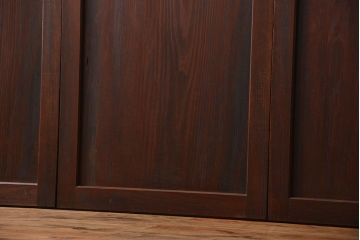 古民具・骨董 太い框組の上質な杉材一枚板 幅せま帯戸 4枚セット(板戸、和風建具)