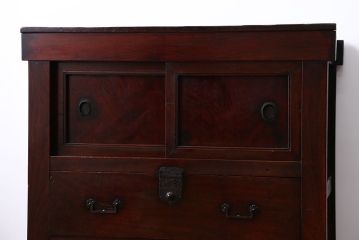 アンティーク家具　古民具・骨董 前面桜材と欅材!帳場箪笥(時代箪笥)
