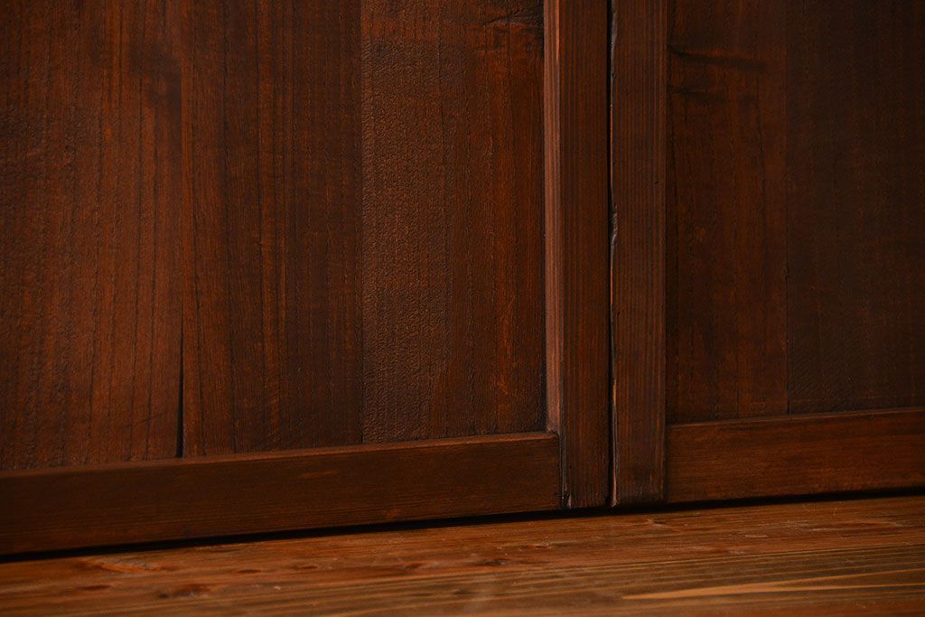 アンティーク 鏡板が桐材の上品な板戸 4枚セット(引き戸、帯戸)