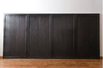 古民具・骨董 煤けた味のある板戸 4枚セット(帯戸、引き戸)