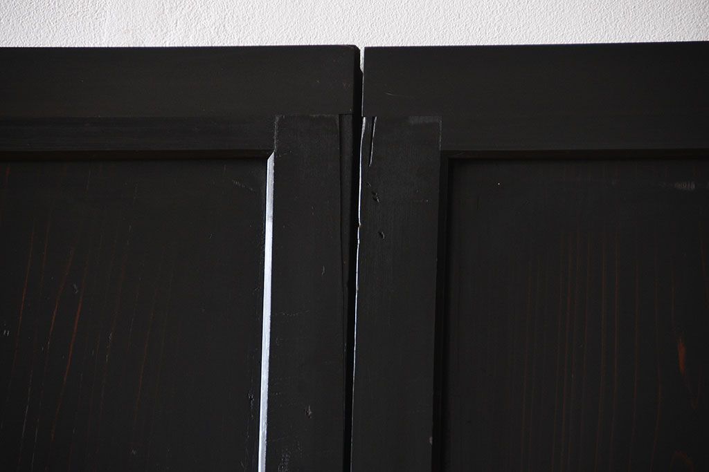 古民具・骨董 煤けた味のある板戸 4枚セット(帯戸、引き戸)