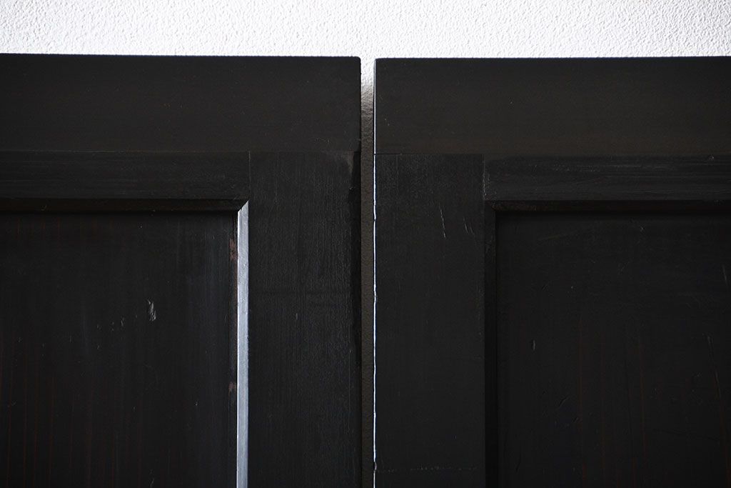 古民具・骨董 煤けた味のある板戸 4枚セット(帯戸、引き戸)