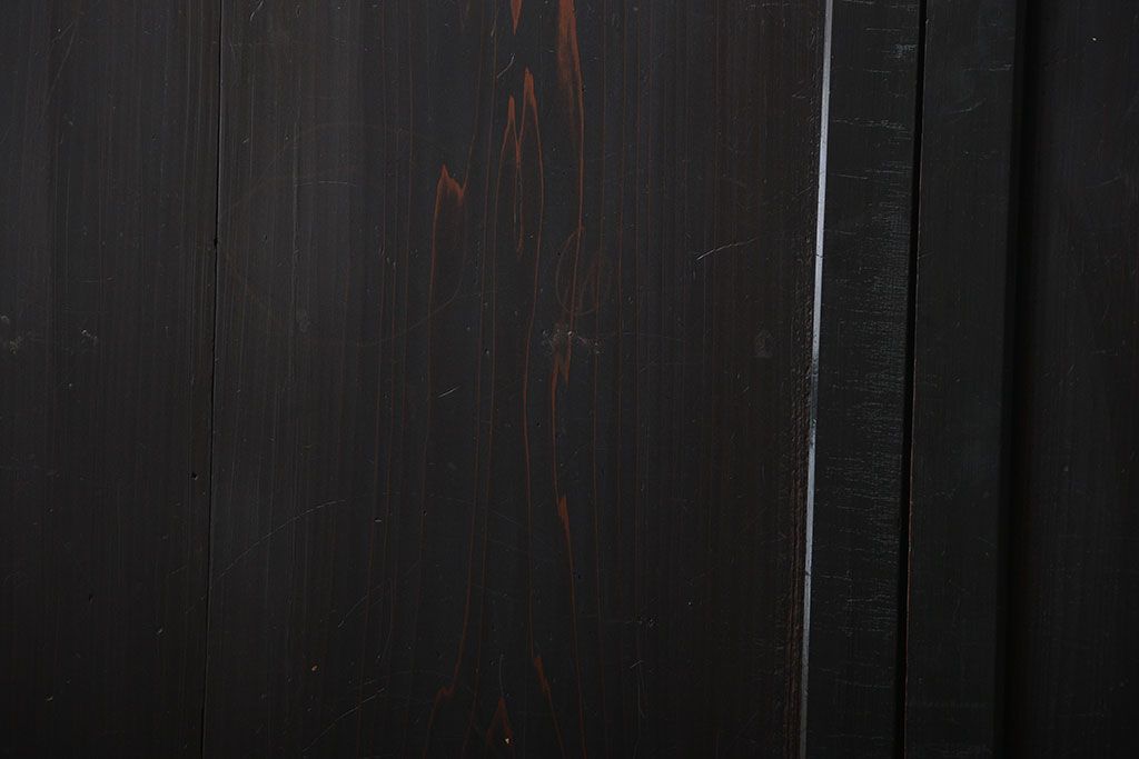 古民具・骨董 煤けた味のある板戸 4枚セット(帯戸、引き戸)