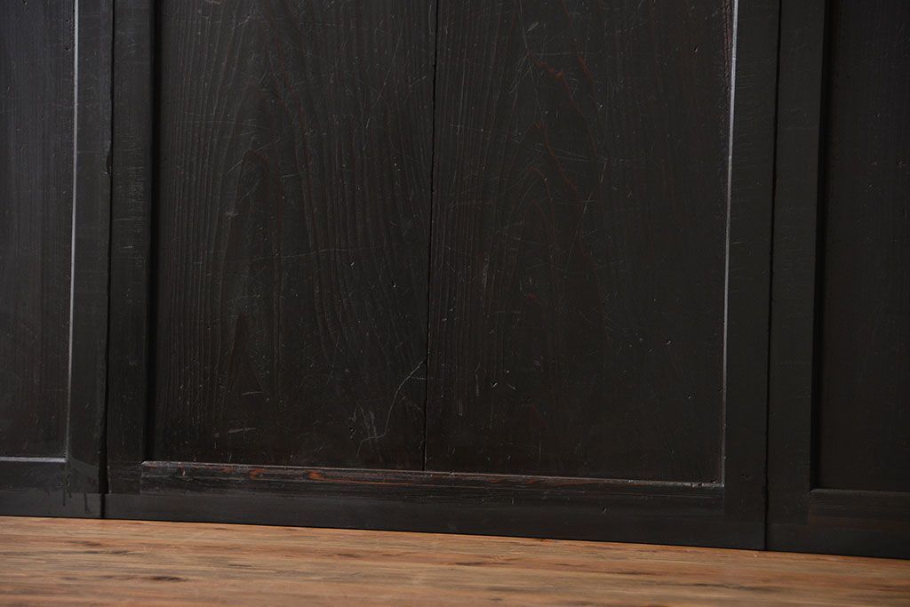 古民具・骨董 煤けた味のある板戸 4枚セット(帯戸、引き戸)