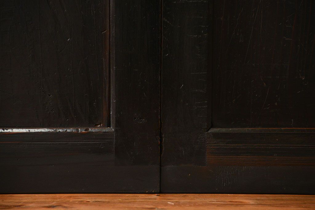 古民具・骨董 煤けた味のある板戸 4枚セット(帯戸、引き戸)