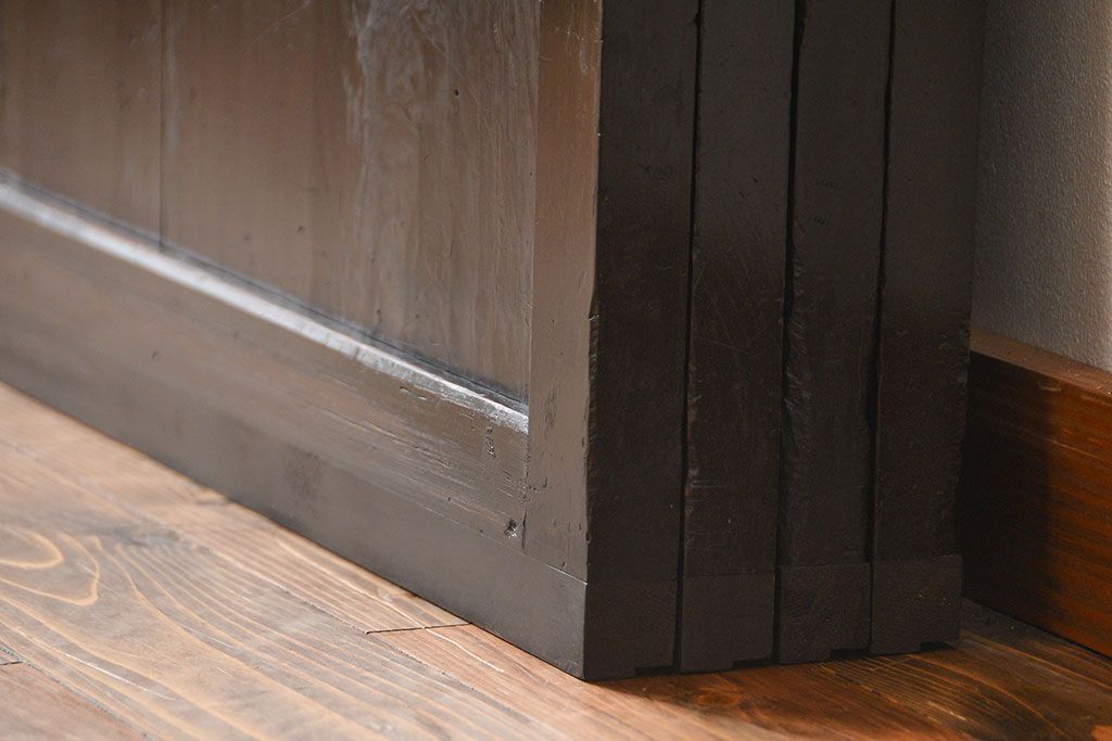 古民具・骨董 煤けた味のある板戸 4枚セット(帯戸、引き戸)