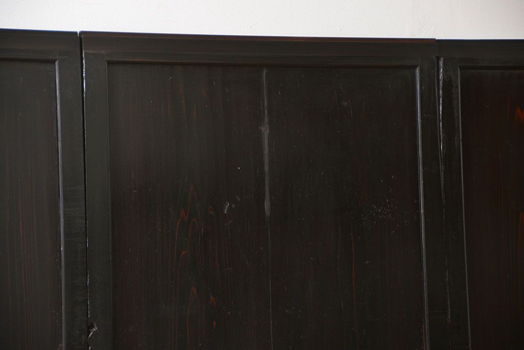 古民具・骨董 煤けた味のある板戸 4枚セット(帯戸、引き戸)