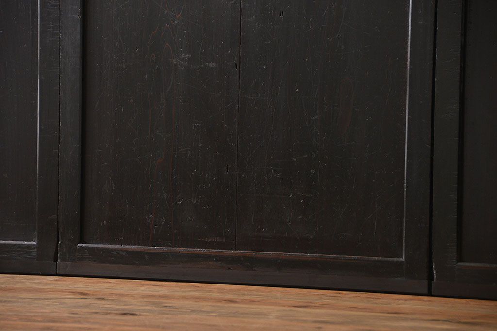 古民具・骨董 煤けた味のある板戸 4枚セット(帯戸、引き戸)